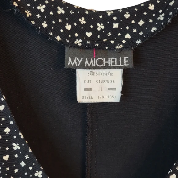 My Michelle Spade Diamond Heart Club Polka Dot AOP Vintage 80's Jumpsuit 11 - Picture 13 of 15